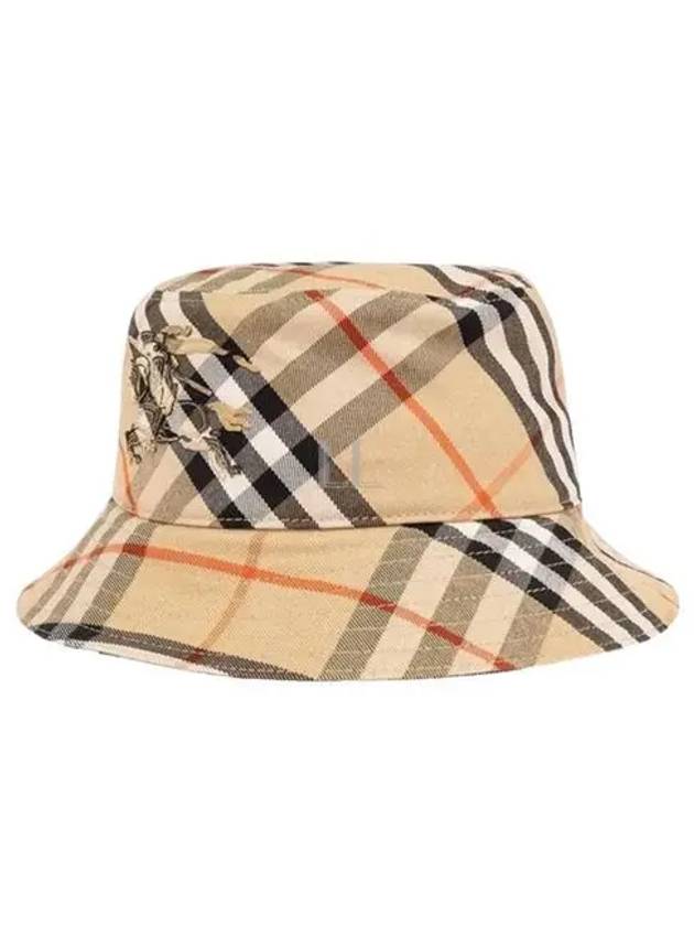 Check Cotton Blend Bucket Hat Beige - BURBERRY - BALAAN 2