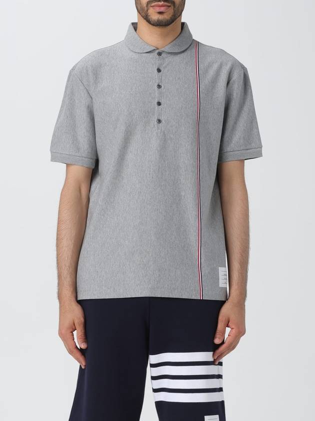 RWB Stripe Polo Shirt Grey - THOM BROWNE - BALAAN 2