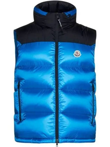 1A00160 5967G 725 Logo Patch Down Padded Vest Blue Men s Jacket TLS 270724 - MONCLER - BALAAN 1