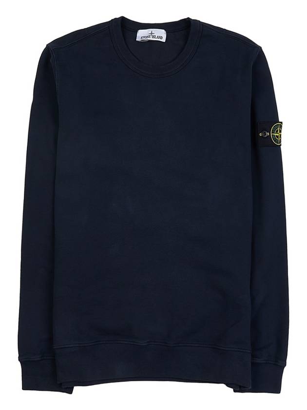 Brushed Cotton Fleece Garment Dyed Crewneck Sweatshirt Navy - STONE ISLAND - BALAAN 11