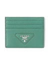 Triangle Logo Card Wallet Sage Green - PRADA - BALAAN 1