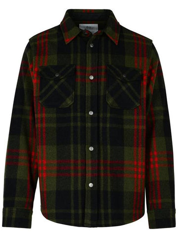 Woolrich 'Alaskan' Green Wool Blend Shirt - WOOLRICH - BALAAN 1