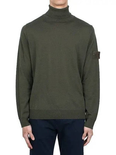 Wool Knit Turtleneck Green - STONE ISLAND - BALAAN 2