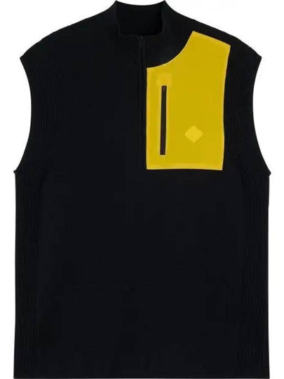 Patch Knitted Vest Black - J.LINDEBERG - BALAAN 2