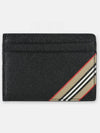 Icon Stripe Grainy Leather Card Wallet Black - BURBERRY - BALAAN 2