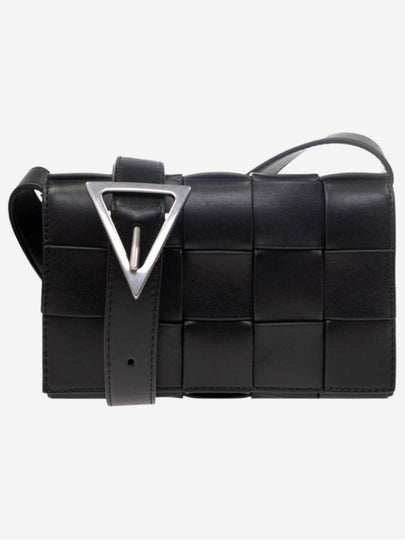 Cassette Intrecciato Small Cross Bag Black - BOTTEGA VENETA - BALAAN 2