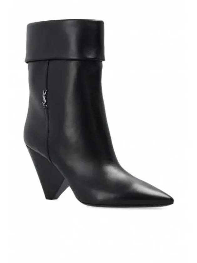 Nikki Ankle Middle Boots Black - SAINT LAURENT - BALAAN 2