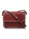 Rockstud Small Leather Cross Bag Red - VALENTINO - BALAAN 1