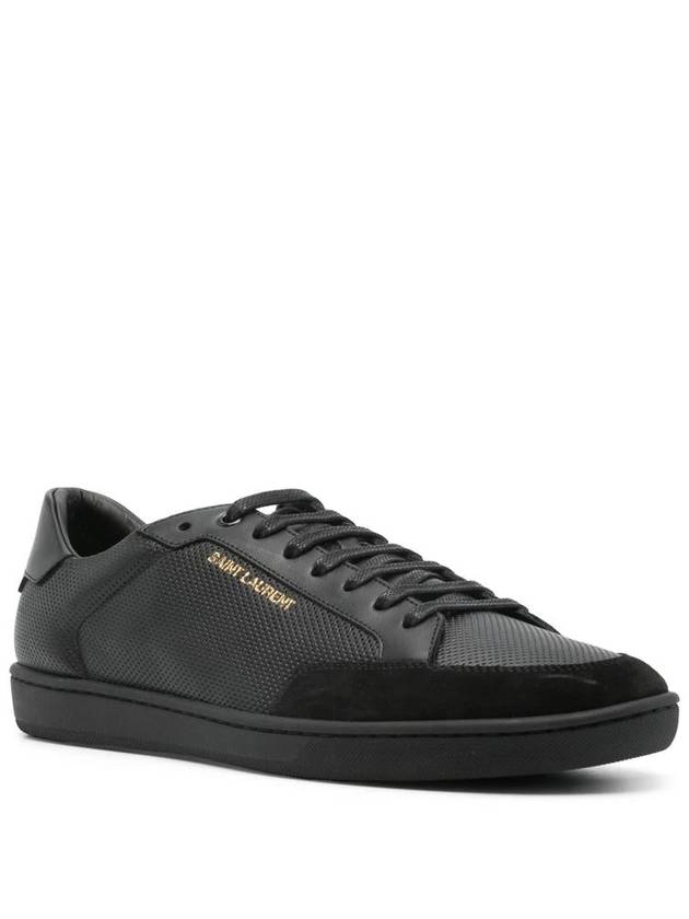 Court Classic Perforated Leather Low Top Sneakers Black - SAINT LAURENT - BALAAN 3