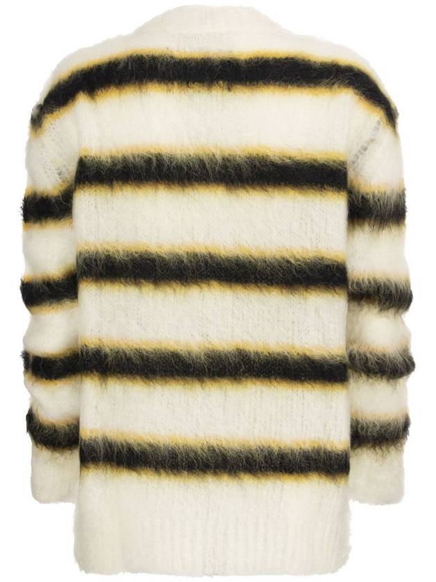 Mohair Striped Crew Neck Knit Top Cream - MARNI - BALAAN 3