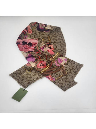 GG Flower Square Shawl Wool Muffler Pink - GUCCI - BALAAN 2