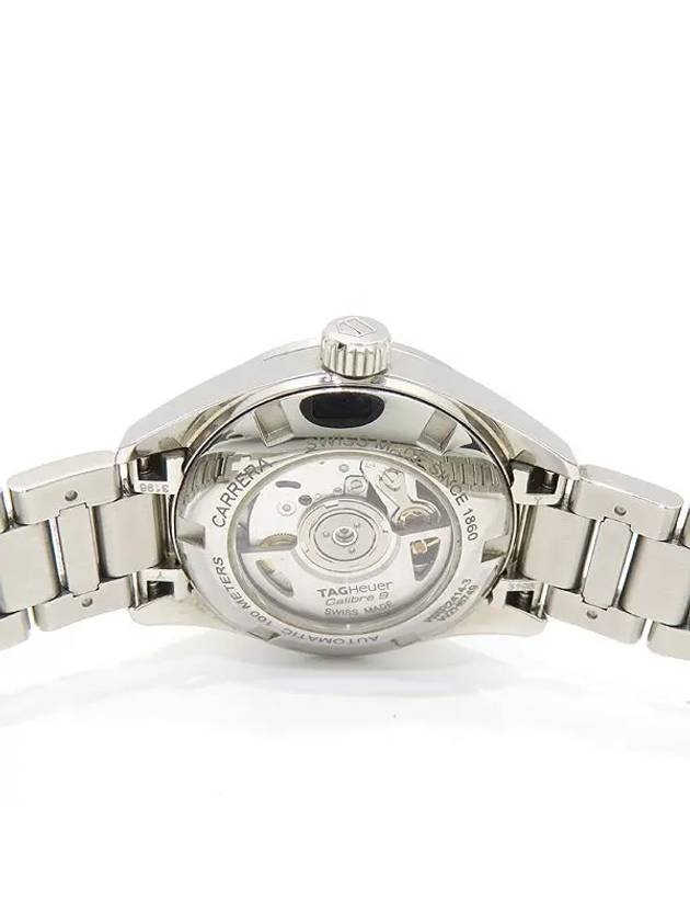 WAR2414 12 point diamond CARRERA Caliber 9 see through back mother of pearl women s 28MM steel watch - TAG HEUER - BALAAN 5