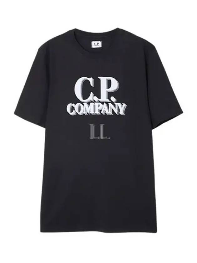 30/1 Jersey Logo Print Short Sleeve T-Shirt Black - CP COMPANY - BALAAN 2