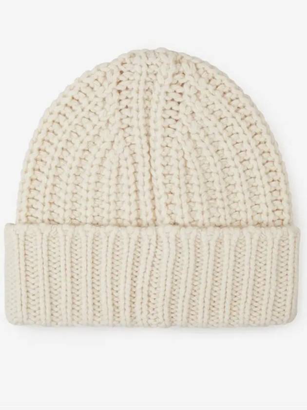 Logo Patch Cashmere Blend Beanie Ivory - MONCLER - BALAAN 3