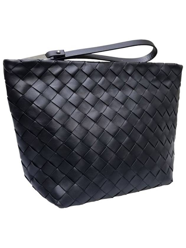 Women s 619207 Intrecciato Black Leather Clutch - BOTTEGA VENETA - BALAAN 4