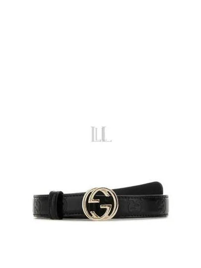 Interlocking G Buckle Leather Belt Black - GUCCI - BALAAN 2