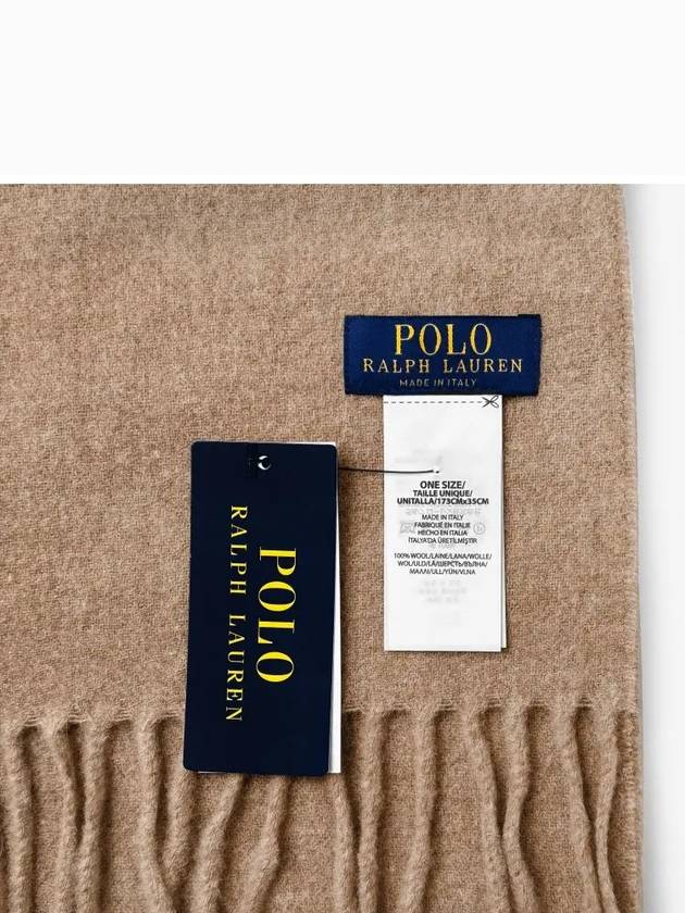 Pony Logo Signature Virgin Wool Muffler Chocolate - POLO RALPH LAUREN - BALAAN 5