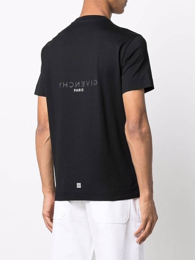 Men's Reverse Logo Round Slim Short Sleeve T-Shirt Black - GIVENCHY - BALAAN 6