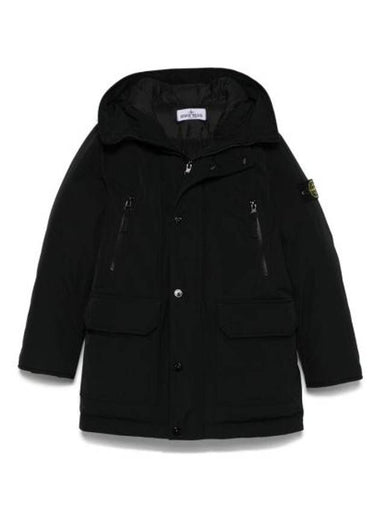 Kids Compass Badge Hooded Padding Black - STONE ISLAND - BALAAN 1