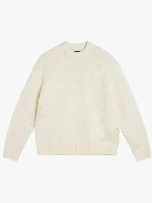 Savio Mock Neck Cable Knit Top Cloud White - J.LINDEBERG - BALAAN 2