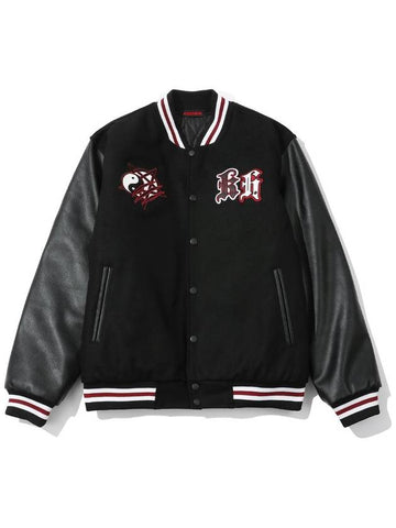 DEMON CAT VARSITY JACKET BLACK - KEEMHII - BALAAN 1