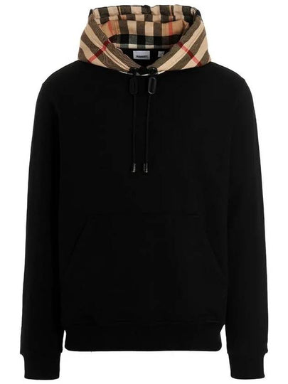 Check Hood Cotton Hoodie Black - BURBERRY - BALAAN 2