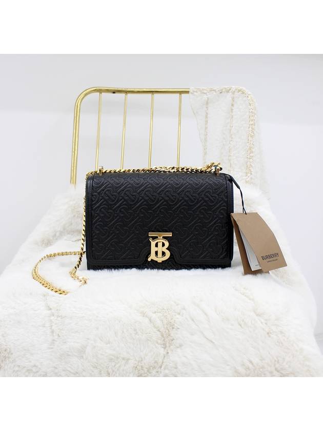 TB Logo Quilted Monogram Medium Shoulder Bag Black - BURBERRY - BALAAN 2