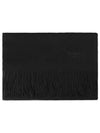 Small Solid Merino Wool Muffler Black - MULBERRY - BALAAN 2