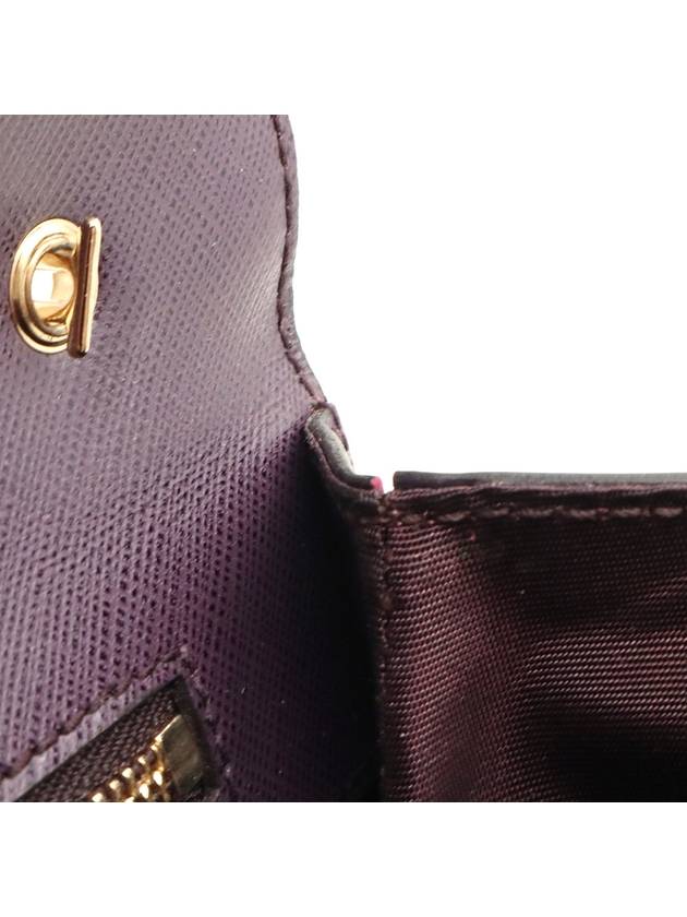 Ferragamo Deep Purple Saffiano Vara Gold Chain Genie Cross Bag 21 D855 - SALVATORE FERRAGAMO - BALAAN 10