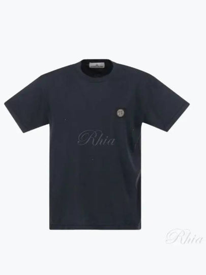 Logo Patch Short Sleeves T-Shirt Navy - STONE ISLAND - BALAAN 2