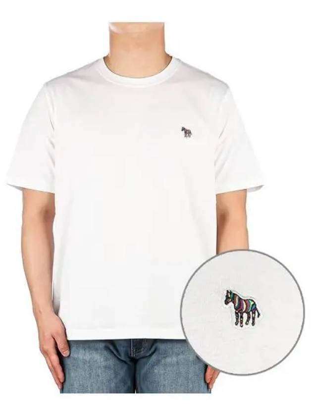 Zebra Logo Crew Neck Cotton Short Sleeve T-Shirt White - PAUL SMITH - BALAAN 2