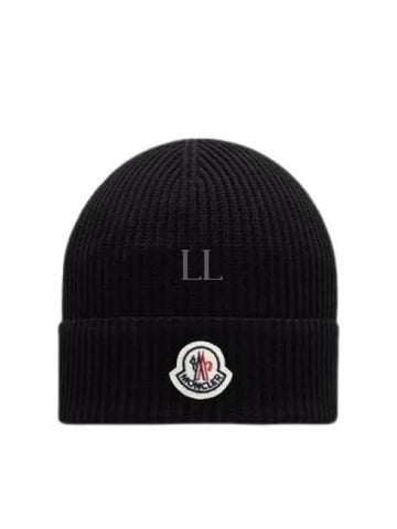 103523 Logo Patch Cotton Beanie 3B00024 M1367 999 - MONCLER - BALAAN 1