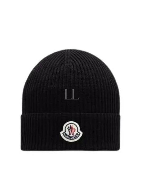 Cotton Beanie Black - MONCLER - BALAAN 2