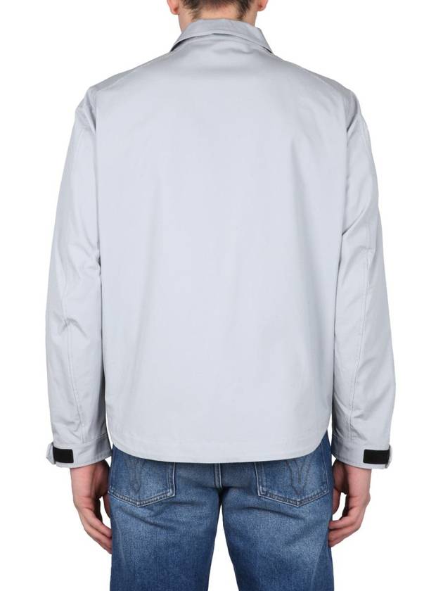 Metropolis Logo Patch Shirt Zip Up Jacket Grey - CP COMPANY - BALAAN 4