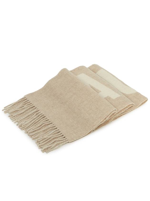 Lecharpe Fringe Logo Virgin Wool Muffler Beige - JACQUEMUS - BALAAN 3