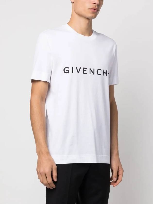 Archetype Logo Print Slim Fit Cotton Short Sleeve T-Shirt White - GIVENCHY - BALAAN 4