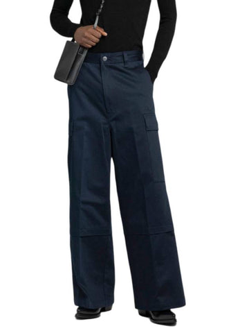 Walker Cargo Wide Pants Navy - AMI - BALAAN 1