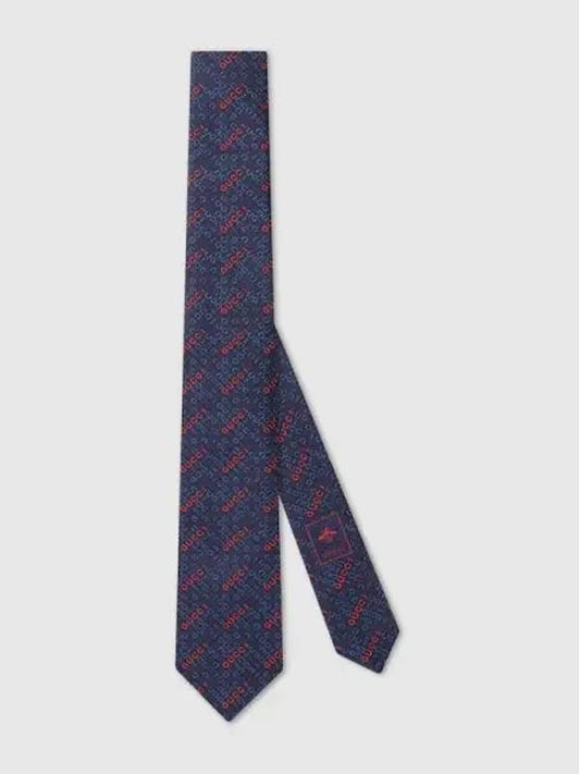 Silk Jacquard Tie Blue - GUCCI - BALAAN 2