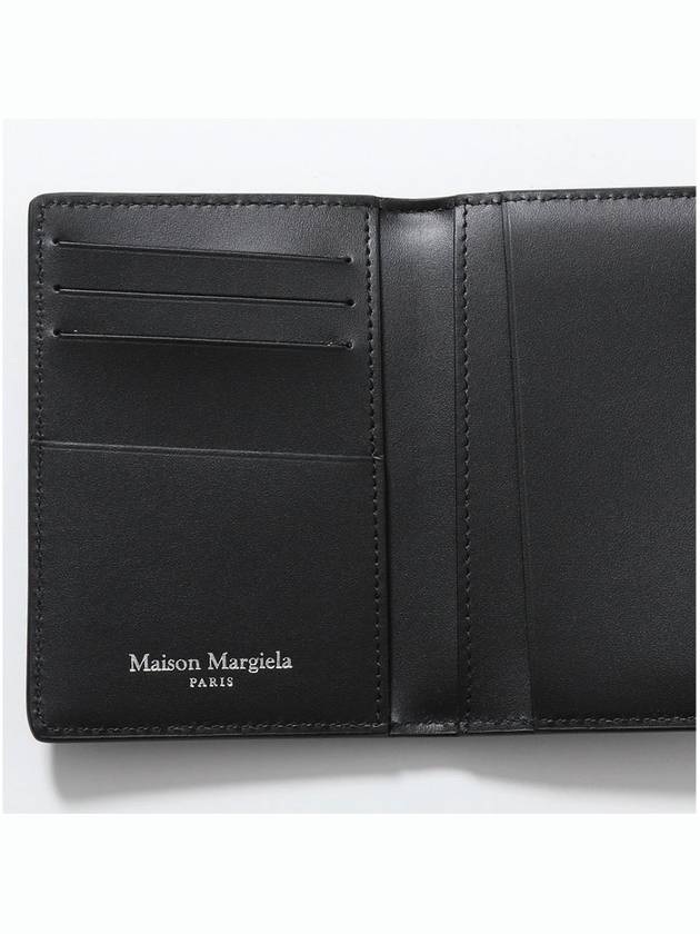 Stitched Bi-Fold Leather Card Wallet Black - MAISON MARGIELA - BALAAN 9