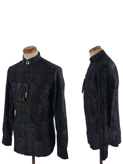 Skull Long Sleeve Shirt Dark Blue - PHILIPP PLEIN - BALAAN 2