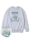 Punchline Jade Green Overfit Sweatshirt Melange Grey - MONSTER REPUBLIC - BALAAN 2