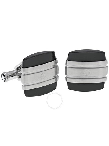 Montblanc Classic Collection Stainless Steel Square and Black Onyx Cufflinks 106624 - MONTBLANC - BALAAN 1