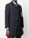 Men's 4 Bar Poly Twill Chesterfield Single Coat Navy - THOM BROWNE - BALAAN 3