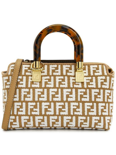 By The Way Mini Raffia Boston Tote Bag Beige - FENDI - BALAAN 2