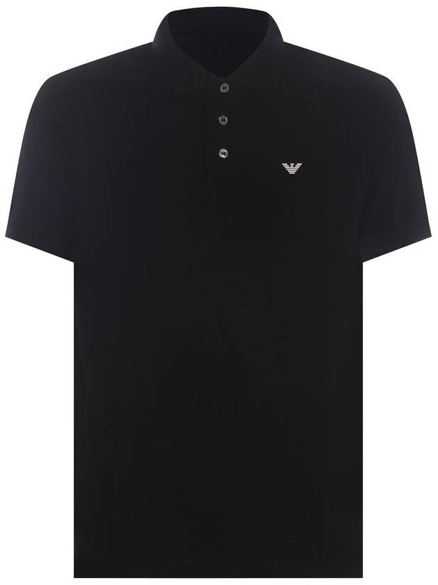 Mini Logo Short Sleeve PK Shirt Black - EMPORIO ARMANI - BALAAN 2