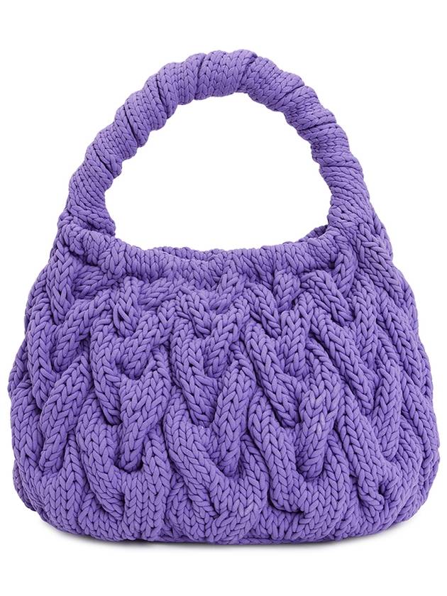 Cable Knit Tote Bag Off Purple - JW ANDERSON - BALAAN 4