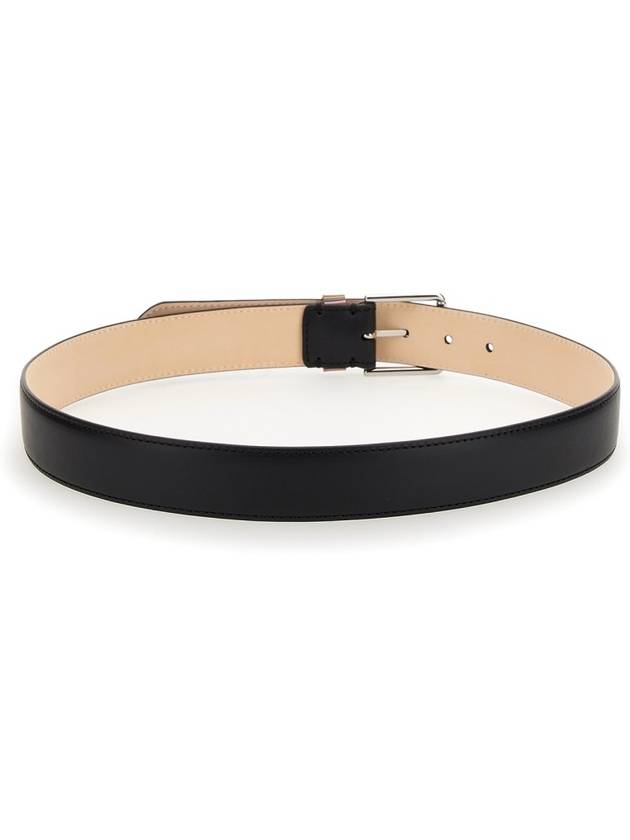 Signature Striped Leather Belt Black - PAUL SMITH - BALAAN 5