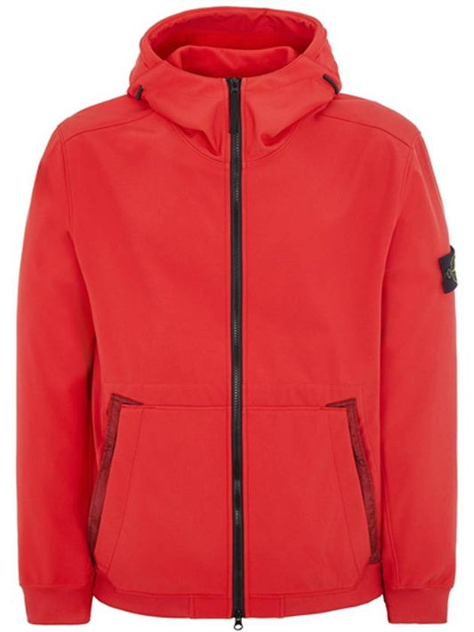 Men's Wappen Patch Softshell Zip Up Hoodie Red - STONE ISLAND - BALAAN 2