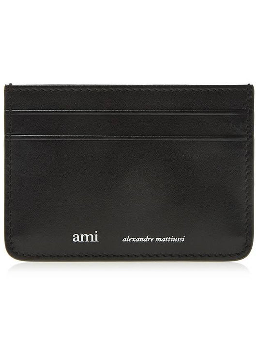 Leather Card Wallet Black - AMI - BALAAN.