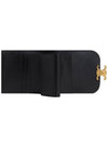 Triomphe Small Shiny Calfskin Half Wallet Black - CELINE - BALAAN 6